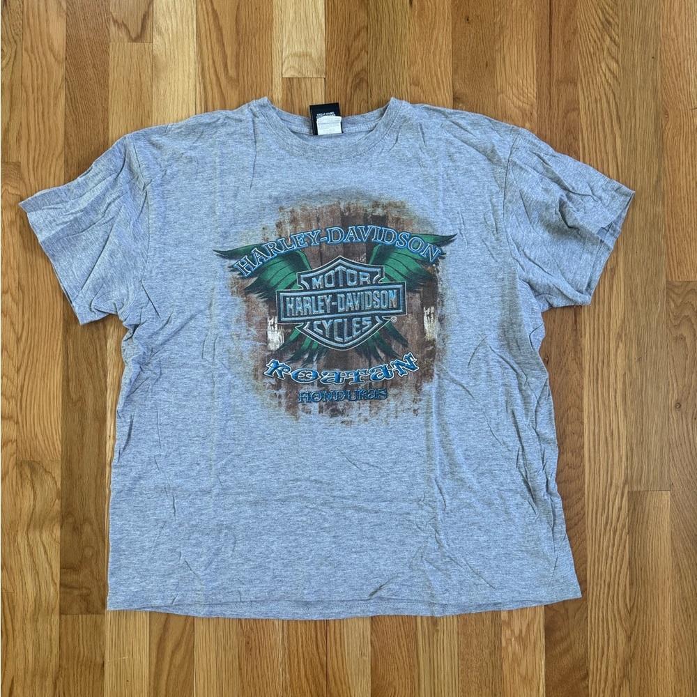 Harley-Davidson Men’s XL Gray Graphic T-Shirt Roatan, Honduras